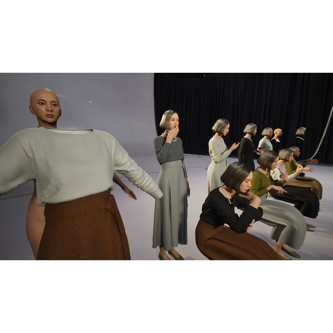 Asian Smart Casual Woman 3D Model – Low Poly Rigged Character, FBX - View 10