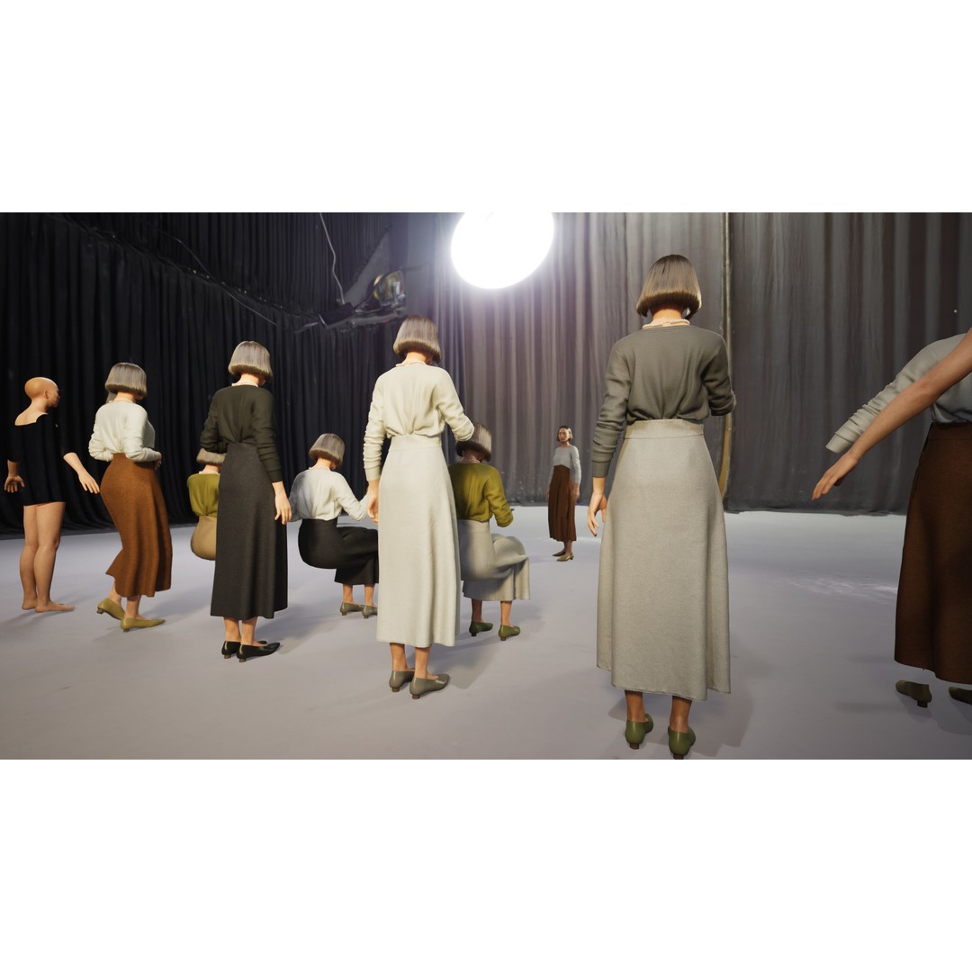 Asian Smart Casual Woman 3D Model – Low Poly Rigged Character, FBX - View 12