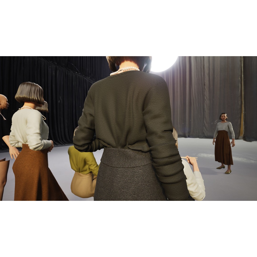 Asian Smart Casual Woman 3D Model – Low Poly Rigged Character, FBX - View 5