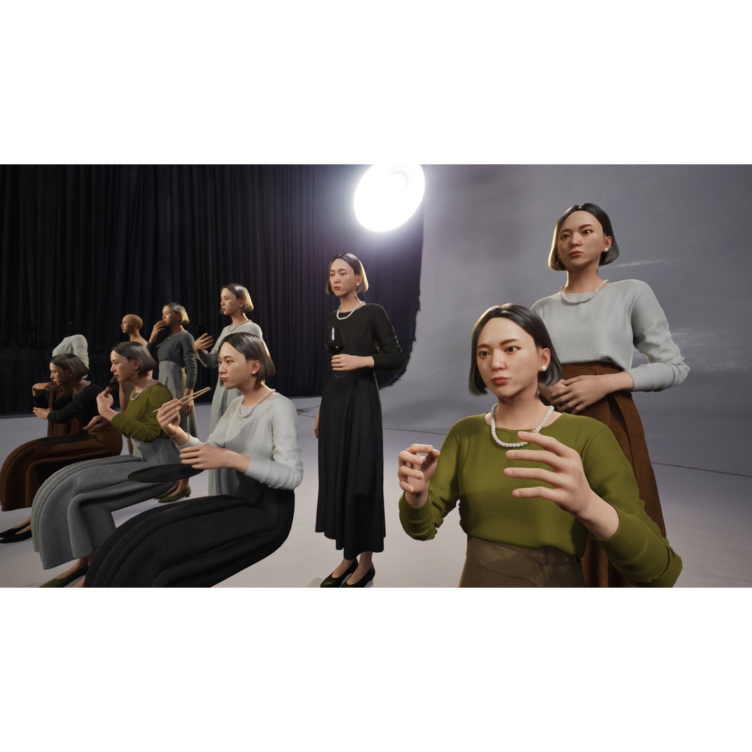 Asian Smart Casual Woman 3D Model – Low Poly Rigged Character, FBX - View 9