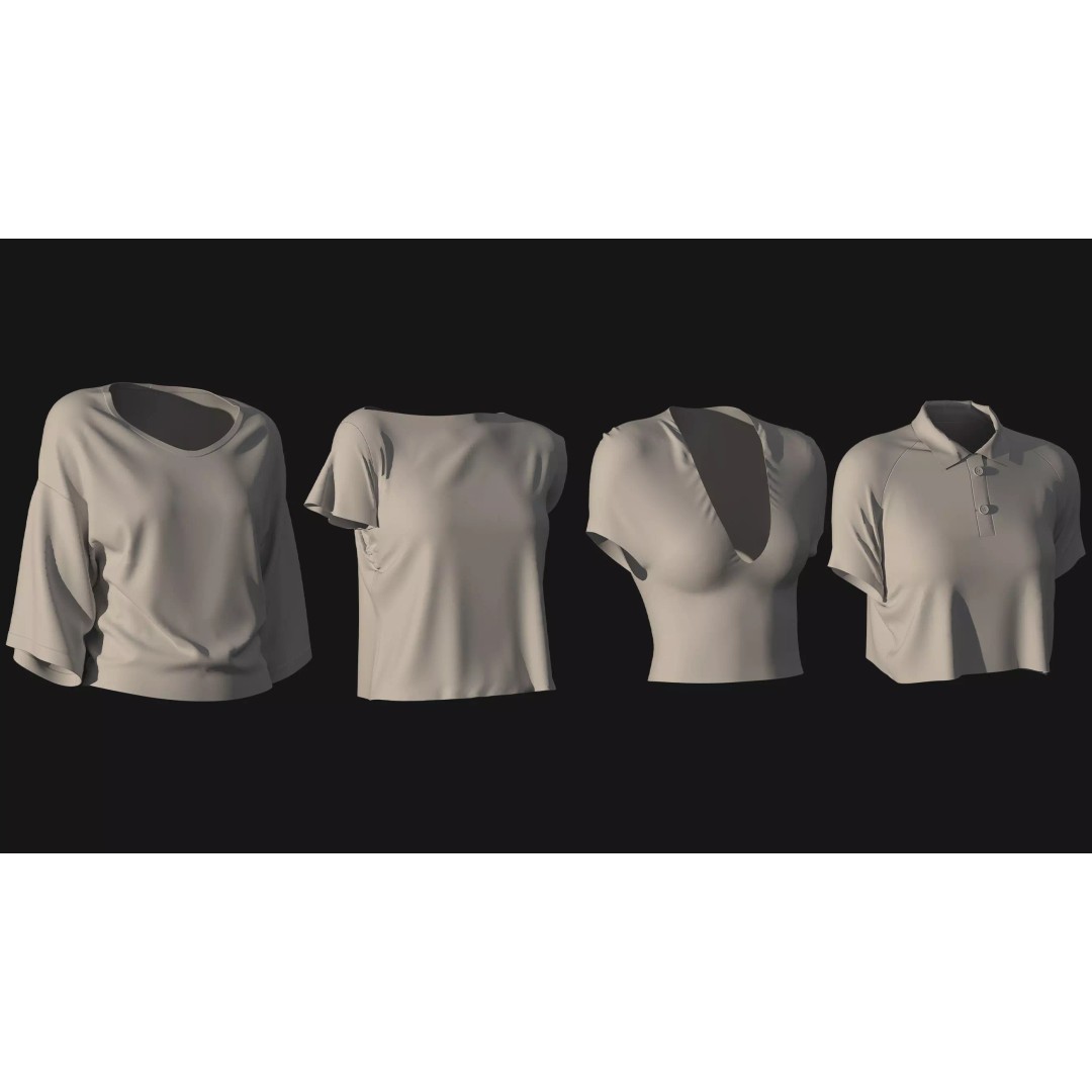 50 Female Clothing 3D Model – High-Quality Game-Ready Assets, FBX & OBJ