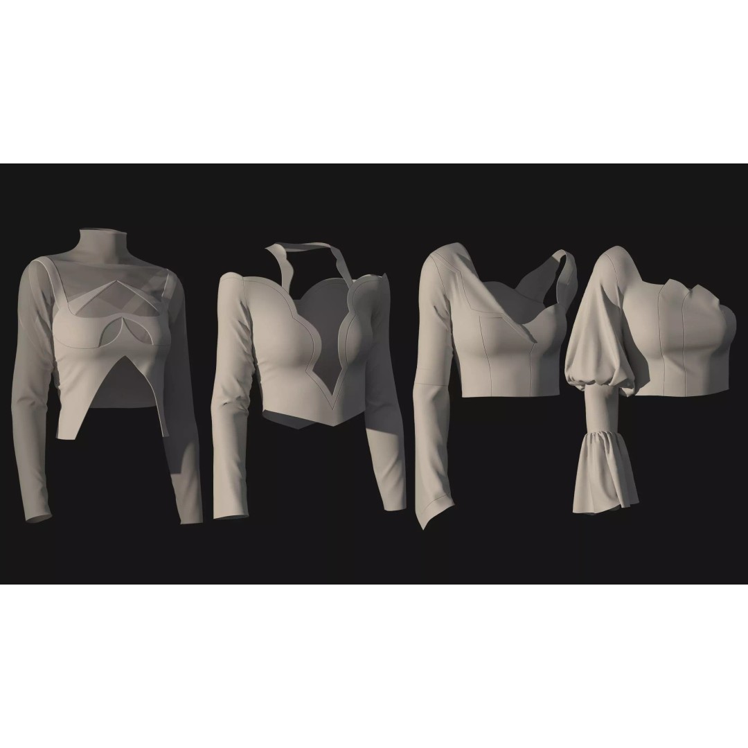 50 Female Clothing 3D Model – High-Quality Game-Ready Assets, FBX & OBJ - View 11