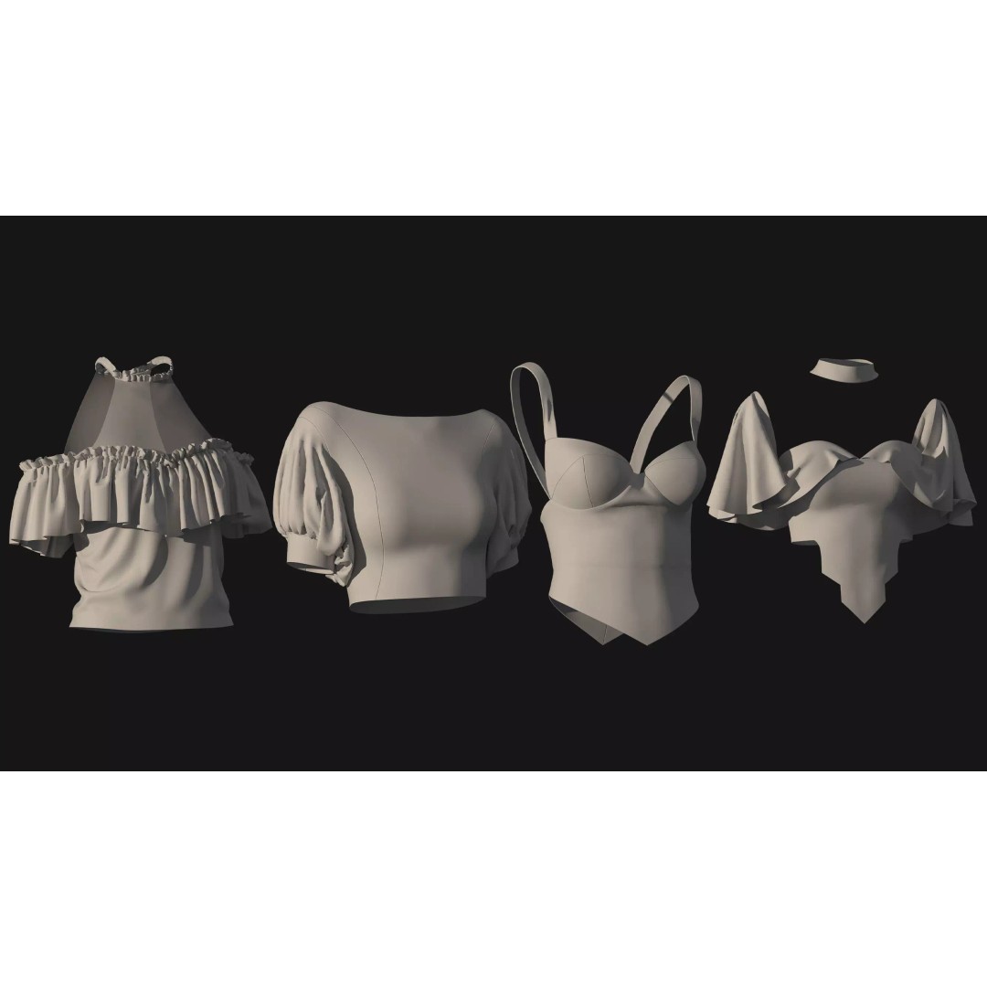 50 Female Clothing 3D Model – High-Quality Game-Ready Assets, FBX & OBJ - View 12