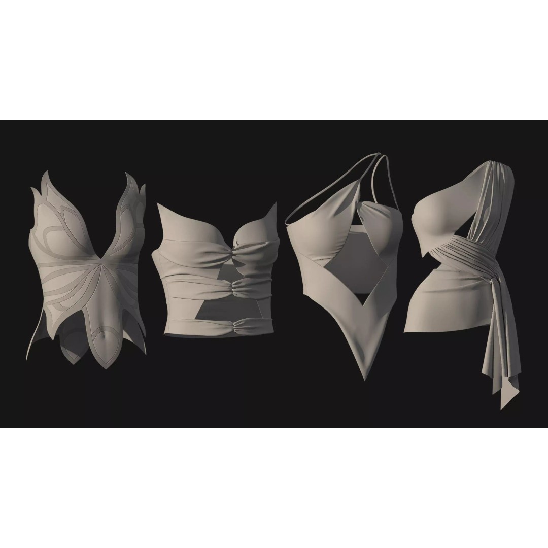 50 Female Clothing 3D Model – High-Quality Game-Ready Assets, FBX & OBJ - View 3