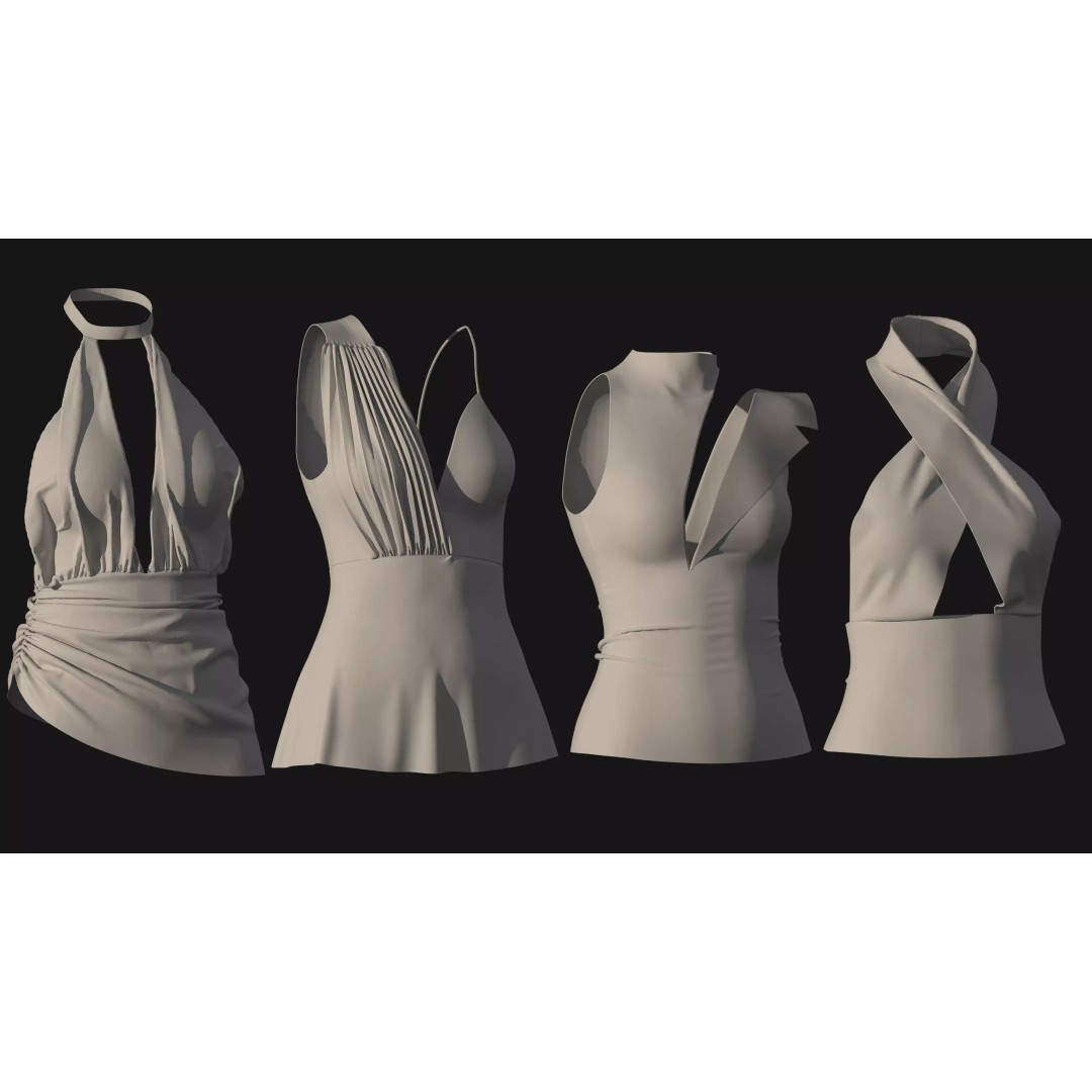 50 Female Clothing 3D Model – High-Quality Game-Ready Assets, FBX & OBJ - View 4