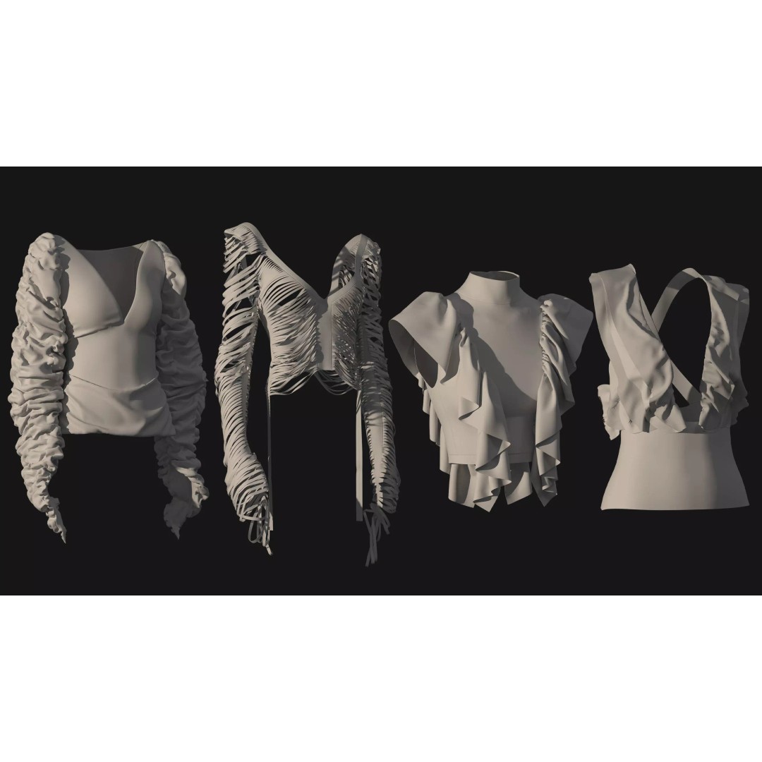 50 Female Clothing 3D Model – High-Quality Game-Ready Assets, FBX & OBJ - View 5