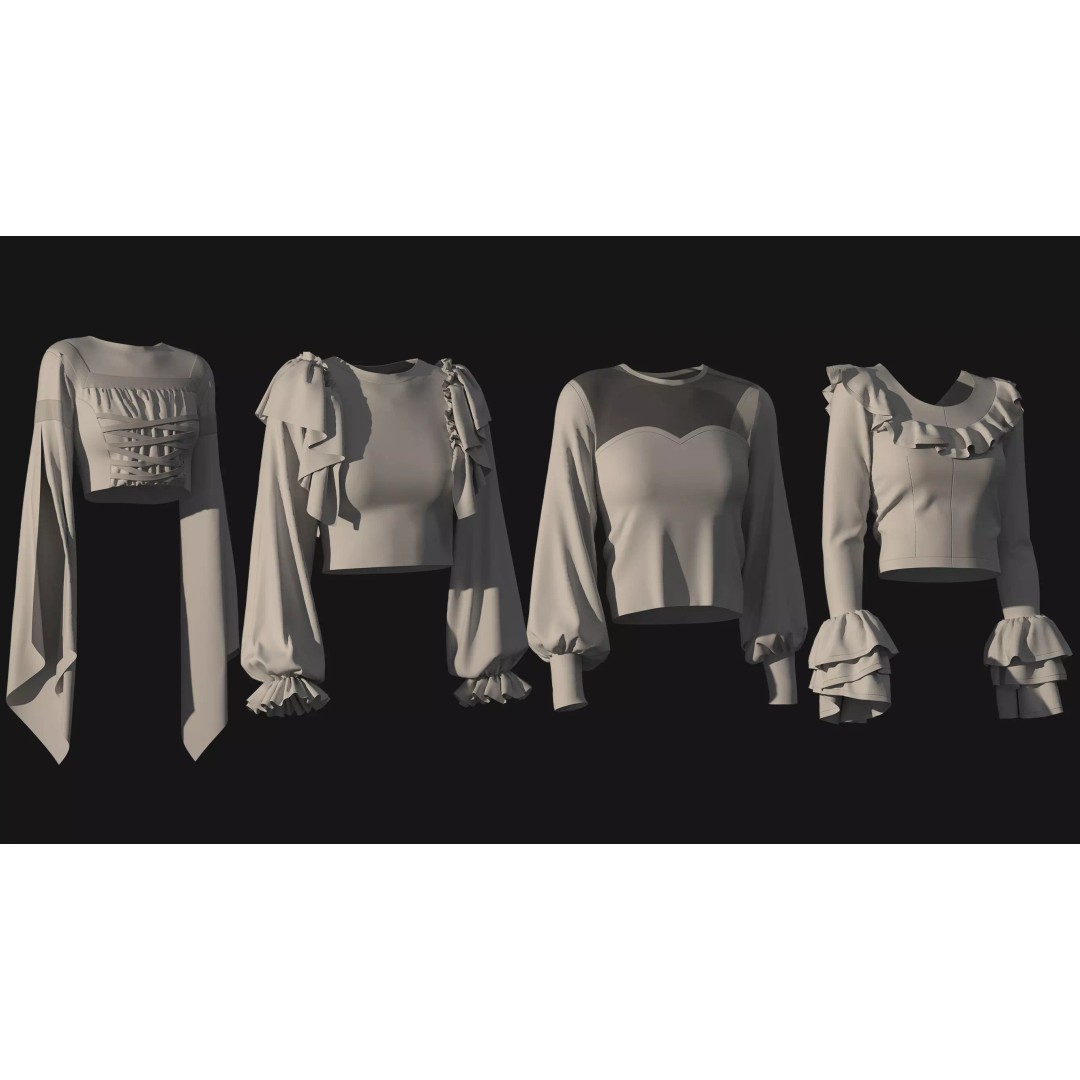 50 Female Clothing 3D Model – High-Quality Game-Ready Assets, FBX & OBJ - View 6