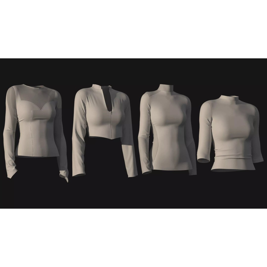 50 Female Clothing 3D Model – High-Quality Game-Ready Assets, FBX & OBJ - View 8