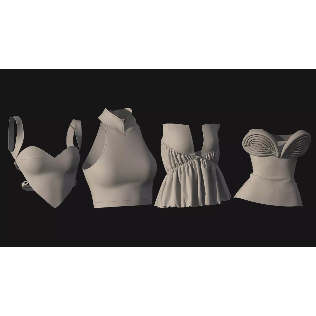 50 Female Clothing 3D Model – High-Quality Game-Ready Assets, FBX & OBJ - View 9