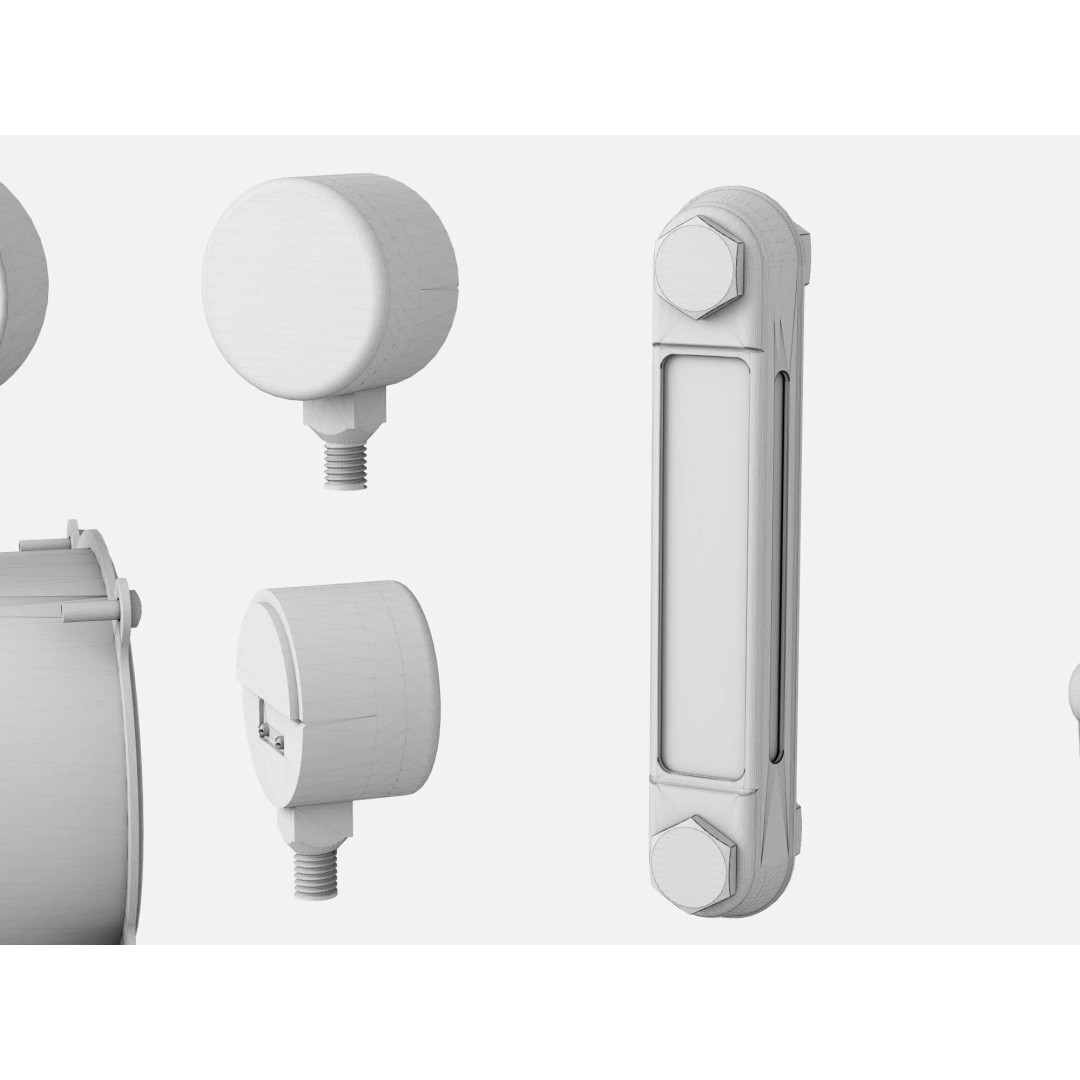 Industrial Measurement Gauges 3D Model – Low Poly PBR Asset, FBX, OBJ - View 14