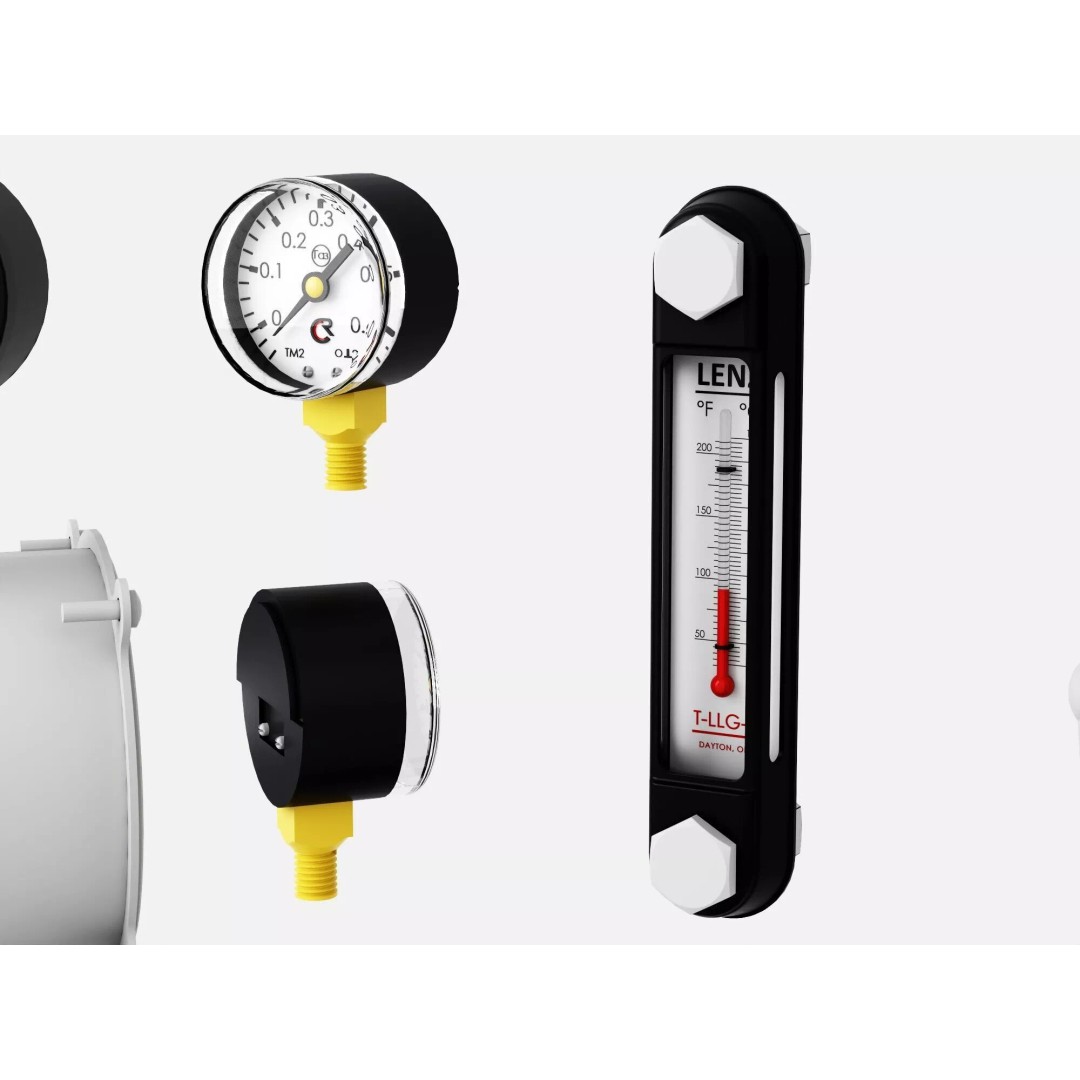 Industrial Measurement Gauges 3D Model – Low Poly PBR Asset, FBX, OBJ - View 7