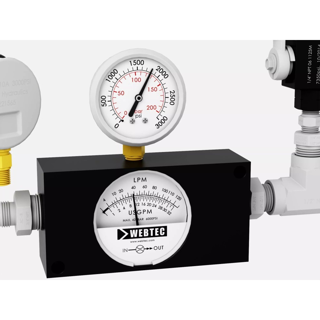 Industrial Measurement Gauges 3D Model – Low Poly PBR Asset, FBX, OBJ - View 9
