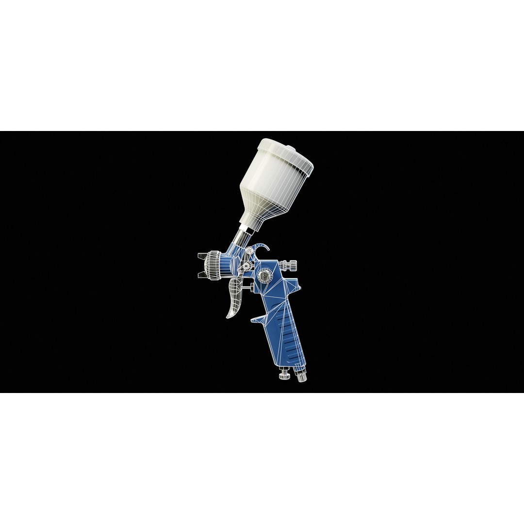 Paint Spray Gun 3D Model – Low Poly PBR Game Asset, FBX, OBJ - View 13
