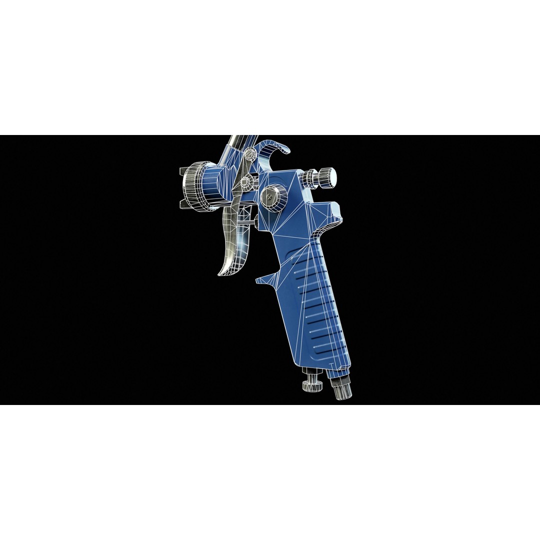 Paint Spray Gun 3D Model – Low Poly PBR Game Asset, FBX, OBJ - View 14