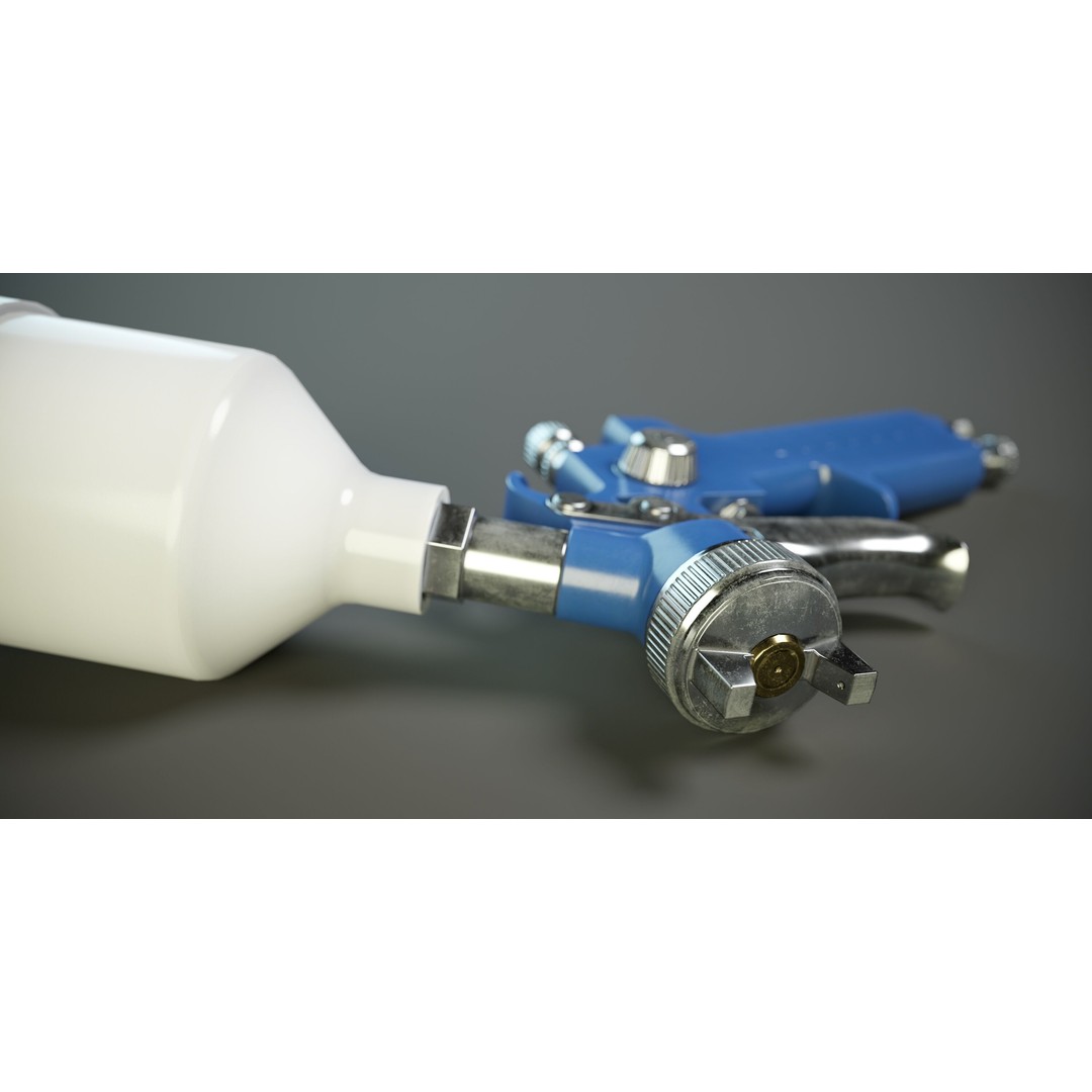 Paint Spray Gun 3D Model – Low Poly PBR Game Asset, FBX, OBJ - View 7
