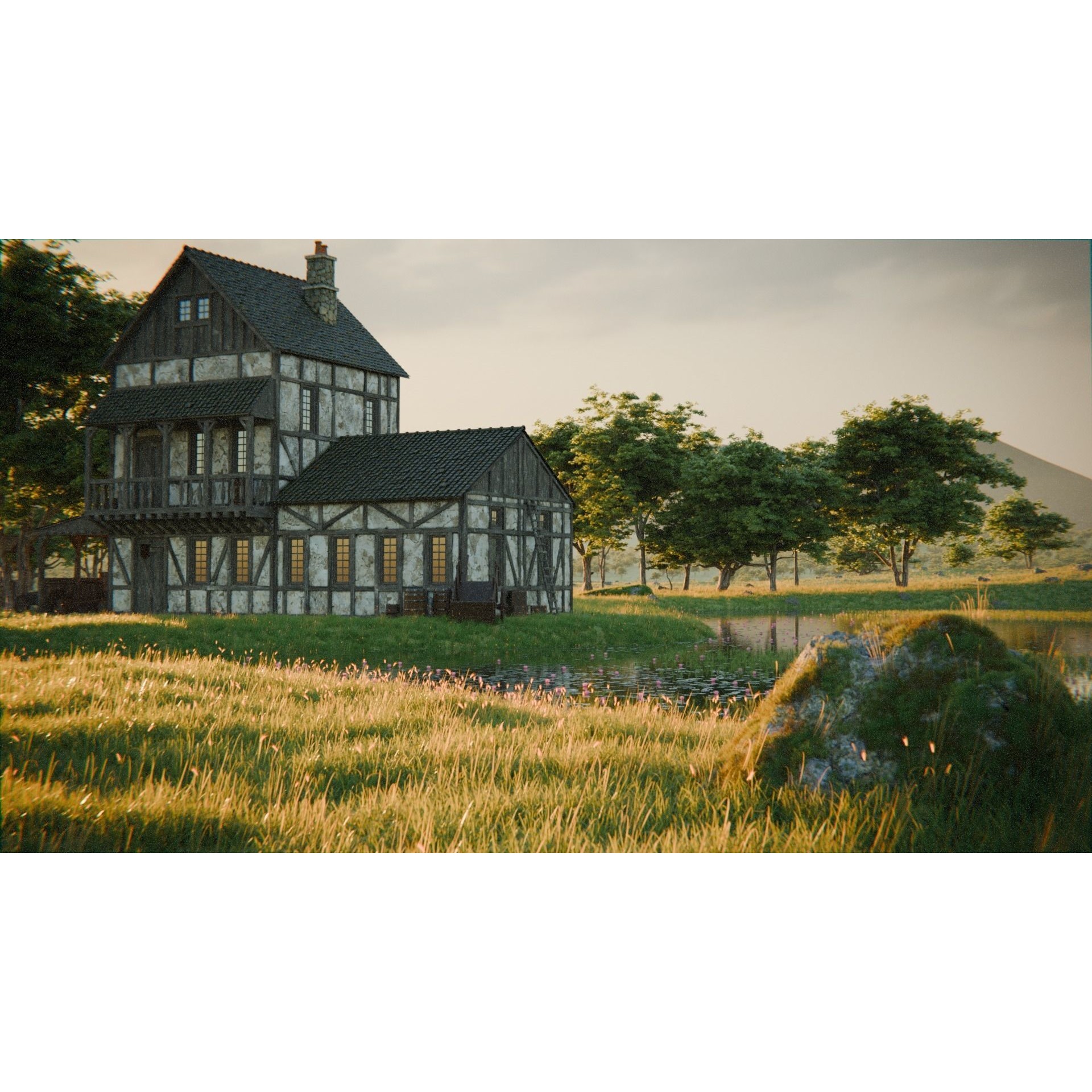 Medieval Landscape - Game-Ready 3D Model - View 4