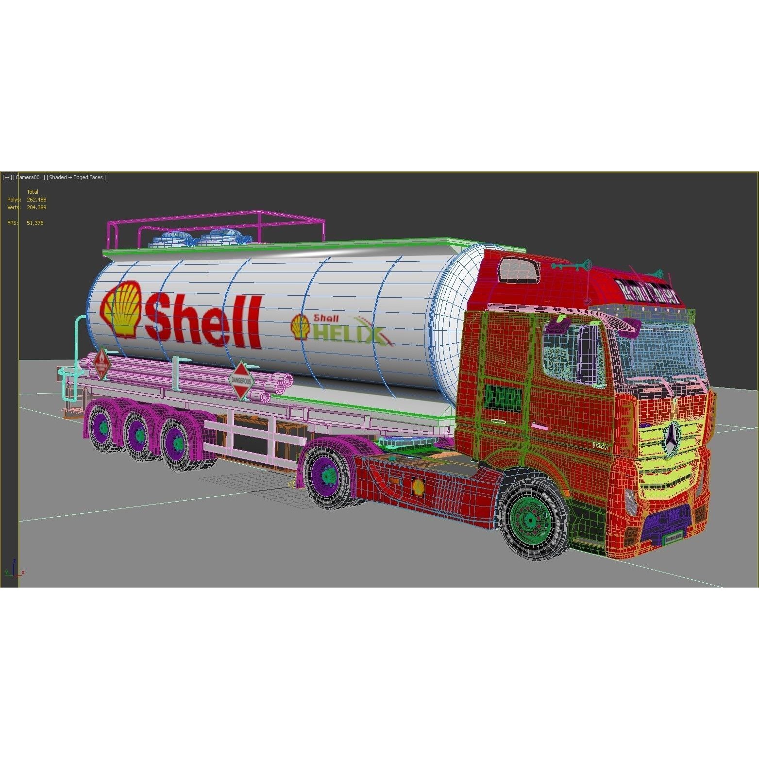 Mercedes Actros Fuel Tanker - Game-Ready 3D Model