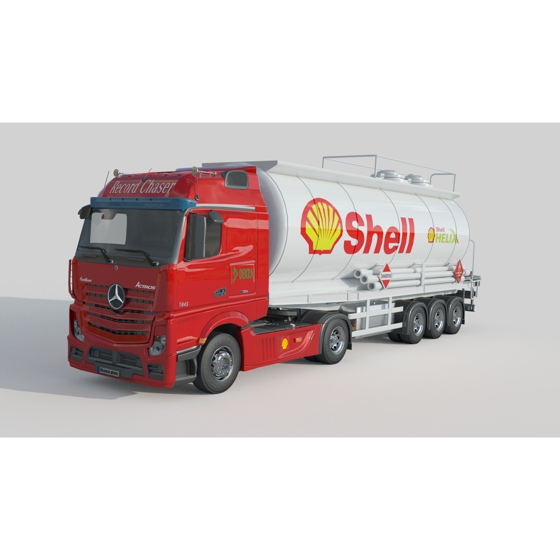 Mercedes Actros Fuel Tanker - Game-Ready 3D Model - View 6