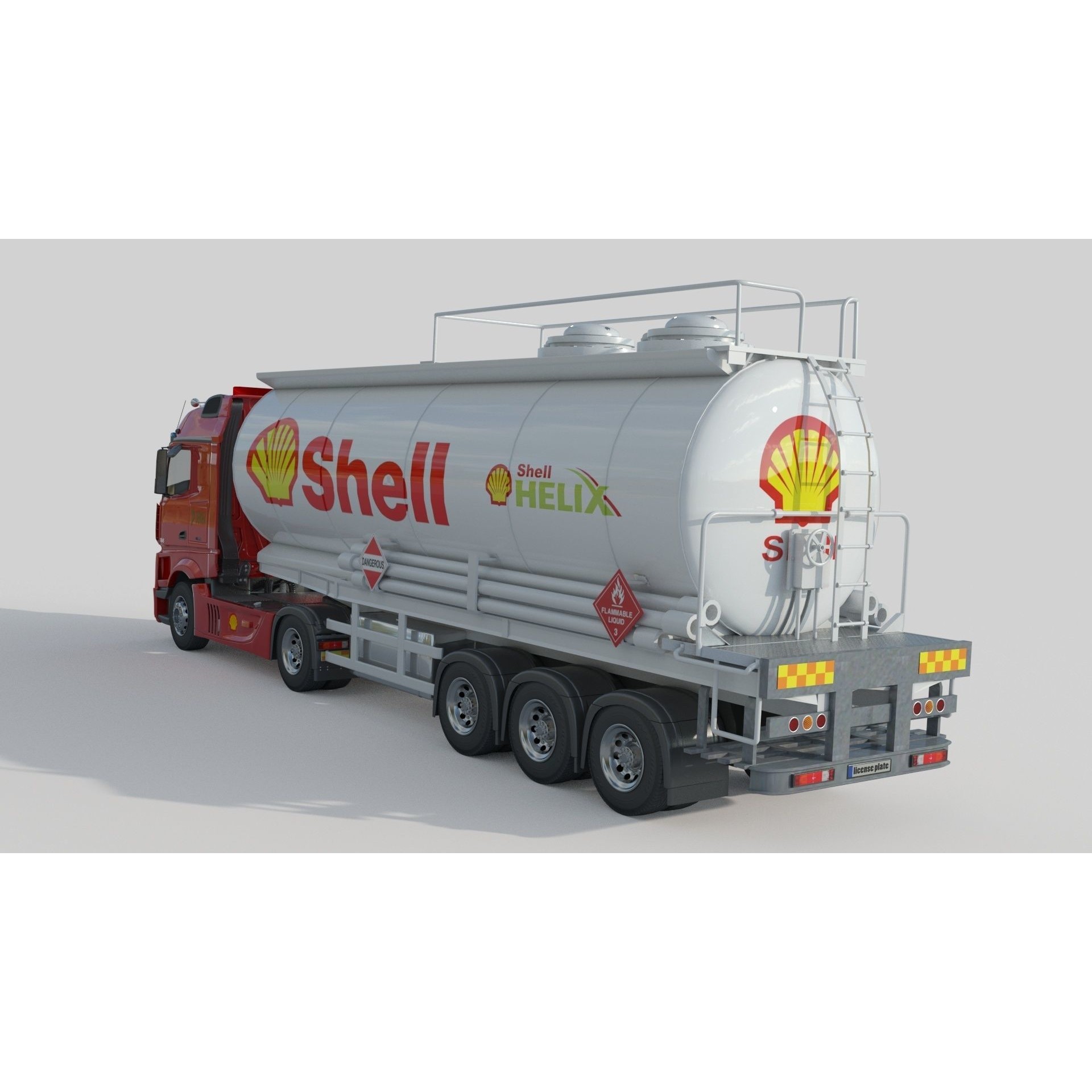 Mercedes Actros Fuel Tanker - Game-Ready 3D Model - View 7