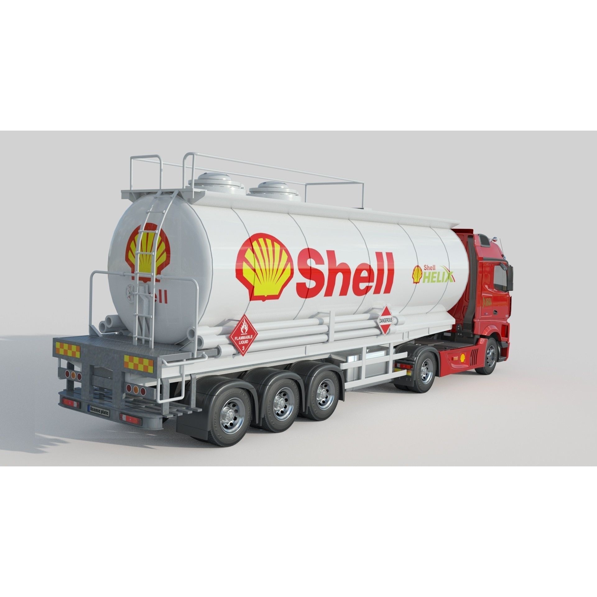 Mercedes Actros Fuel Tanker - Game-Ready 3D Model - View 8