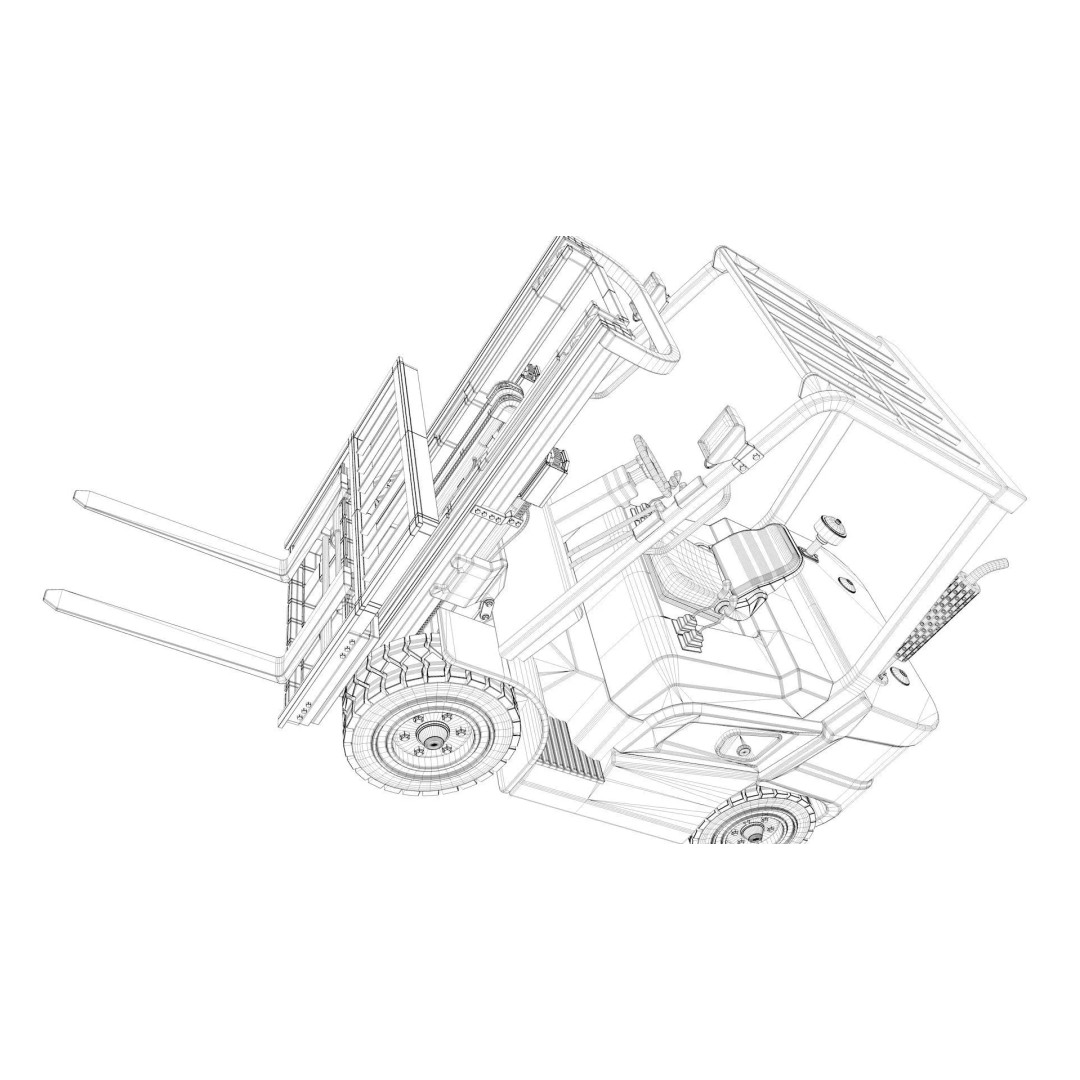 Industrial Forklift 3D Model – High-Quality Game Asset, FBX, OBJ