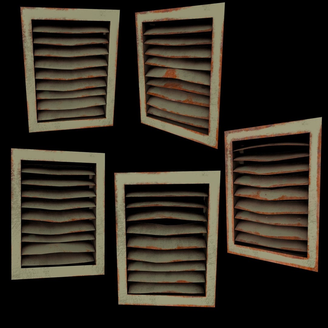 Air Vents 3D Model – Low Poly Industrial Asset, FBX & PBR Textures - View 3