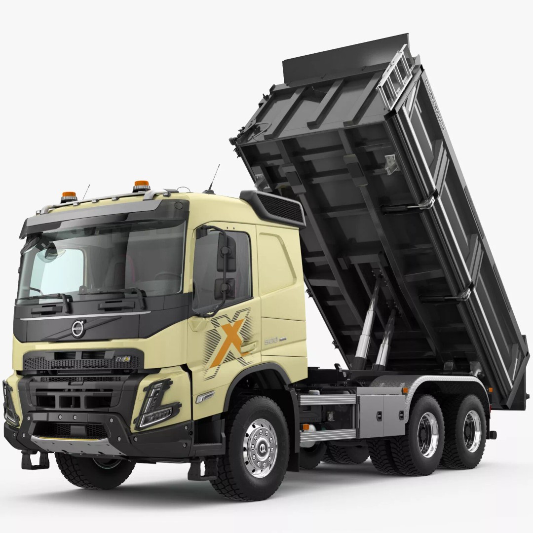 VOLVO FMX 6X4 Dump Truck 3D Model – Realistic Vehicle Asset, FBX, OBJ - View 3