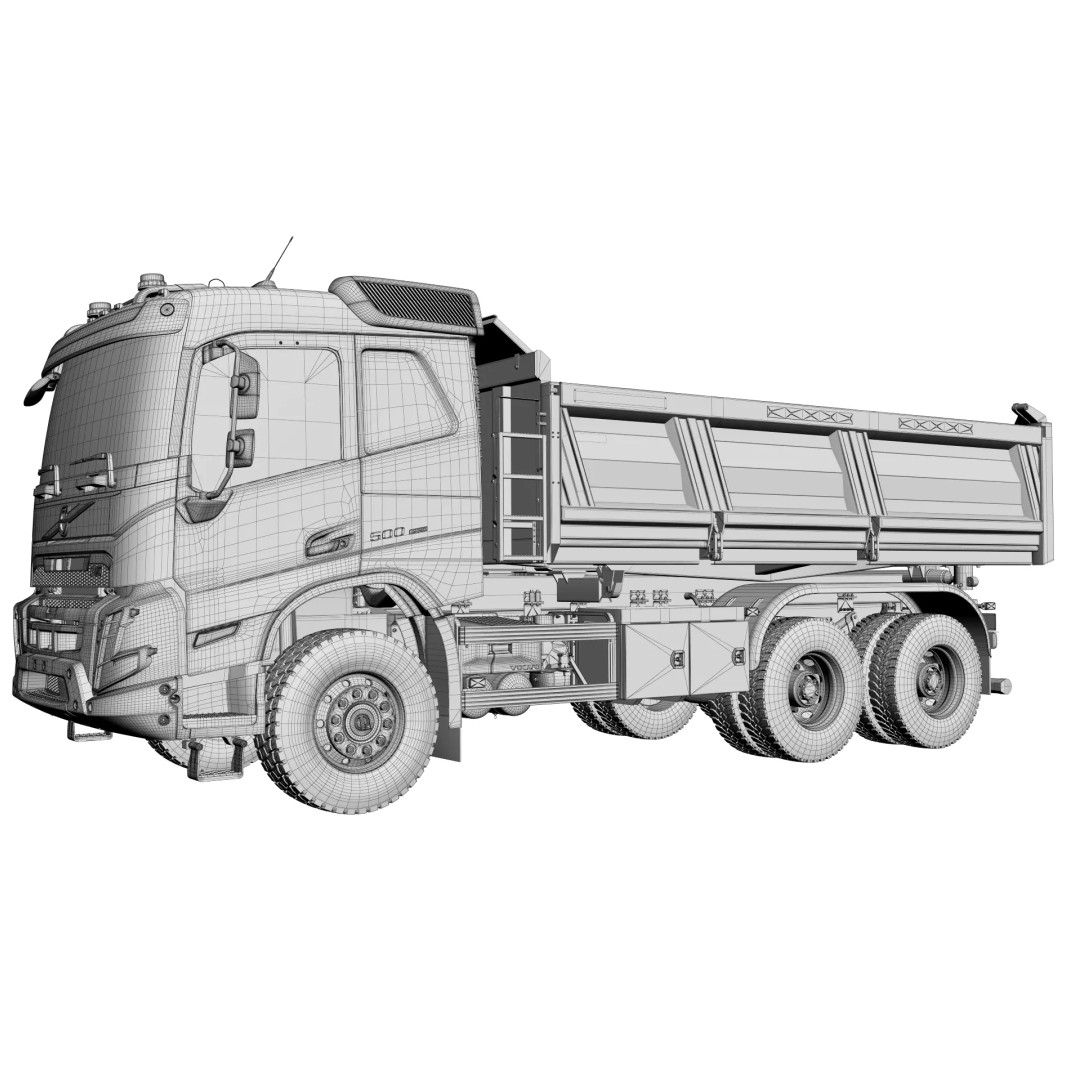 VOLVO FMX 6X4 Dump Truck 3D Model – Realistic Vehicle Asset, FBX, OBJ - View 49
