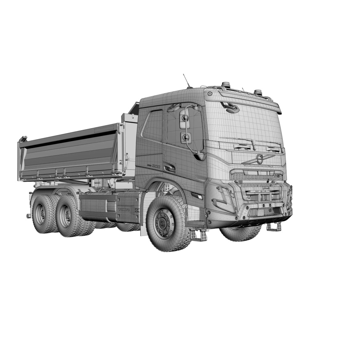 VOLVO FMX 6X4 Dump Truck 3D Model – Realistic Vehicle Asset, FBX, OBJ - View 50