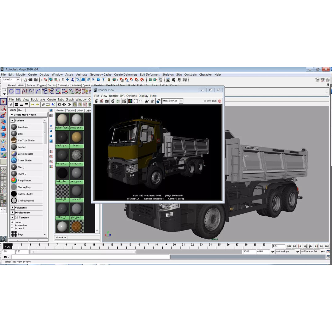 Renault C-Series 6X4 3D Model – High Poly Truck Asset, FBX, OBJ