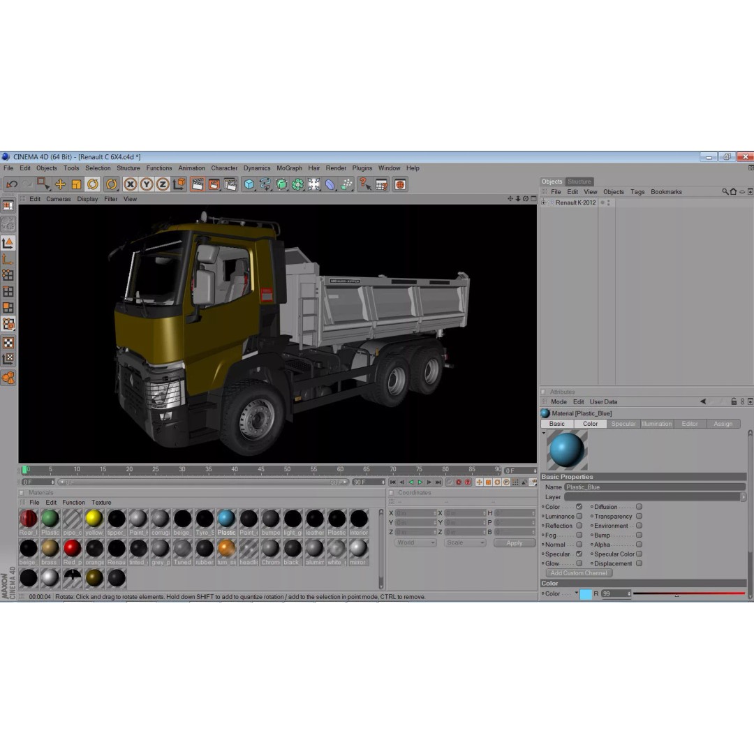 Renault C-Series 6X4 3D Model – High Poly Truck Asset, FBX, OBJ - View 16