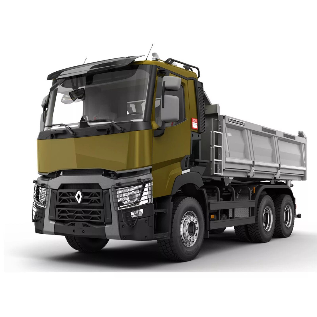 Renault C-Series 6X4 3D Model – High Poly Truck Asset, FBX, OBJ - View 2
