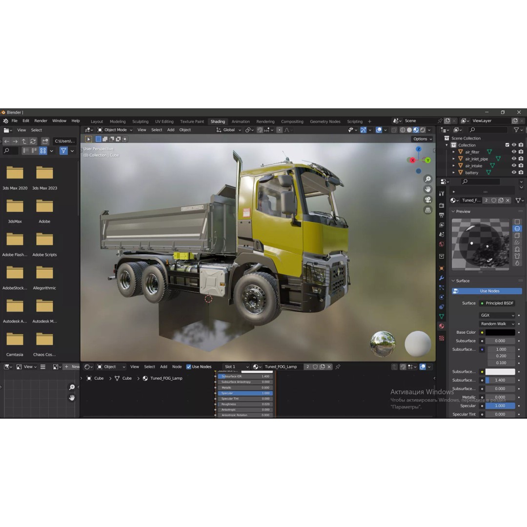 Renault C-Series 6X4 3D Model – High Poly Truck Asset, FBX, OBJ - View 5