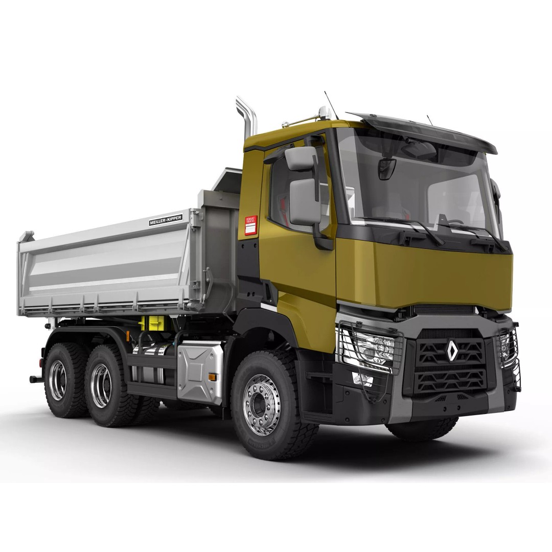 Renault C-Series 6X4 3D Model – High Poly Truck Asset, FBX, OBJ - View 7
