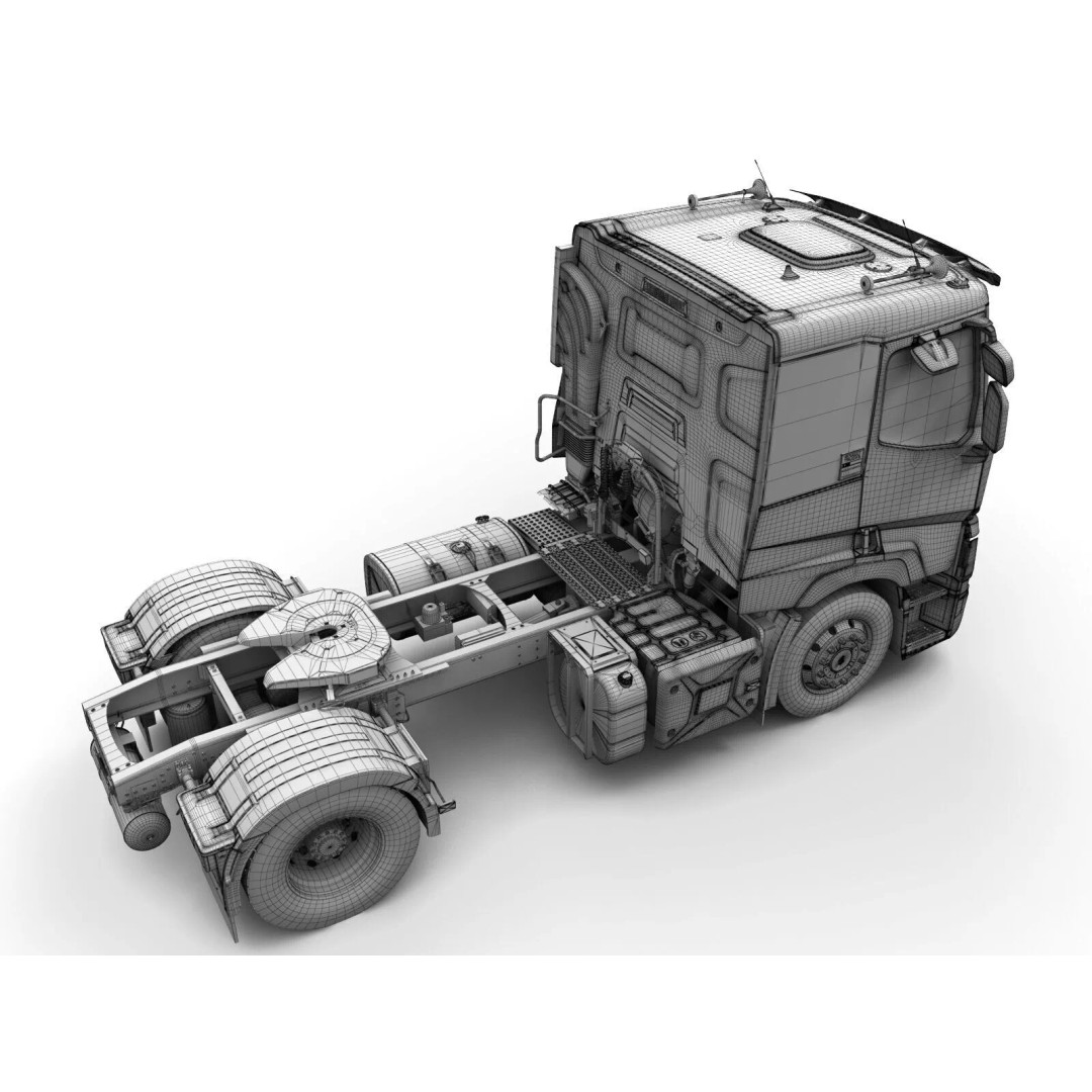 Renault C Tipper 3D Model – High Poly Dump Truck, FBX, OBJ - View 21