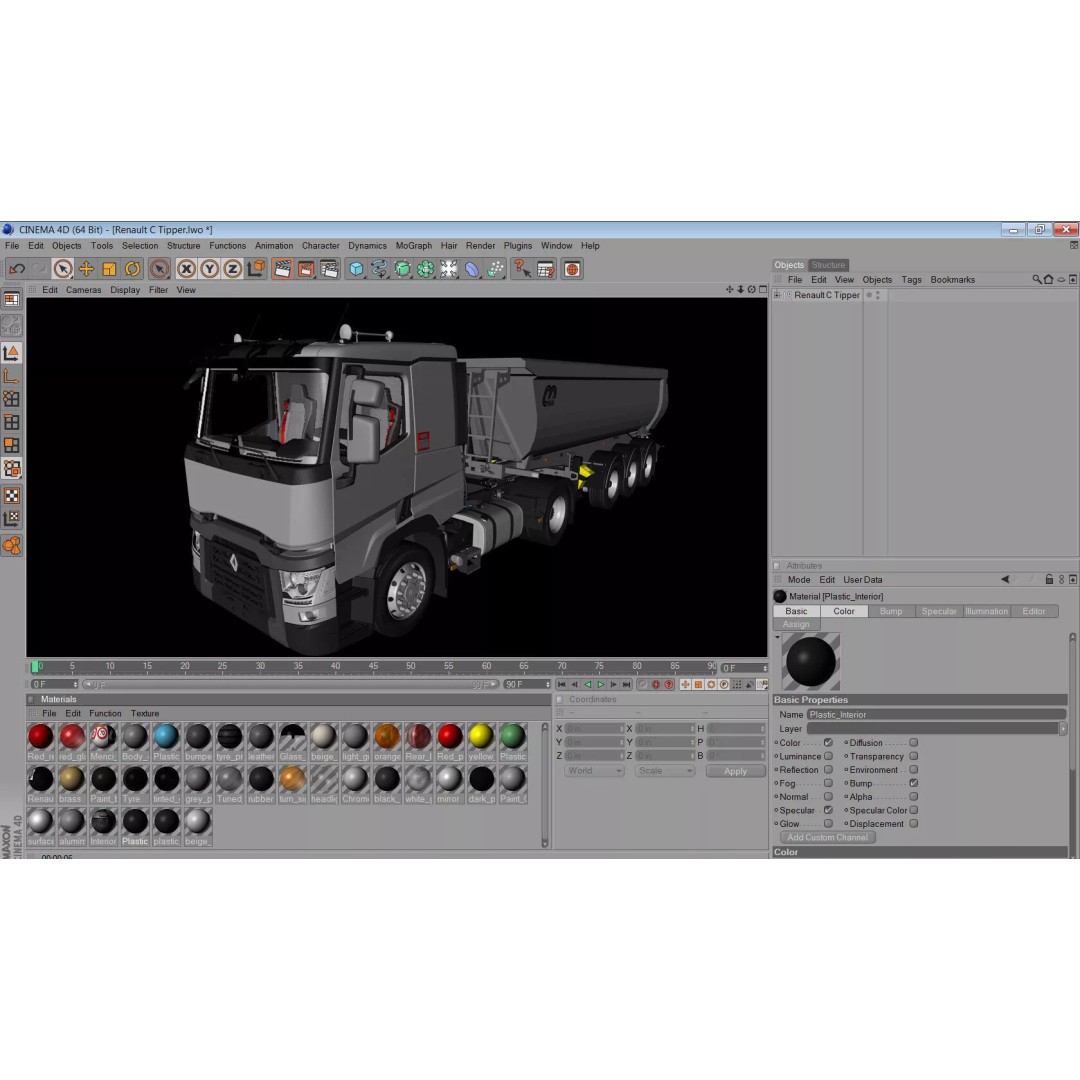 Renault C Tipper 3D Model – High Poly Dump Truck, FBX, OBJ - View 27
