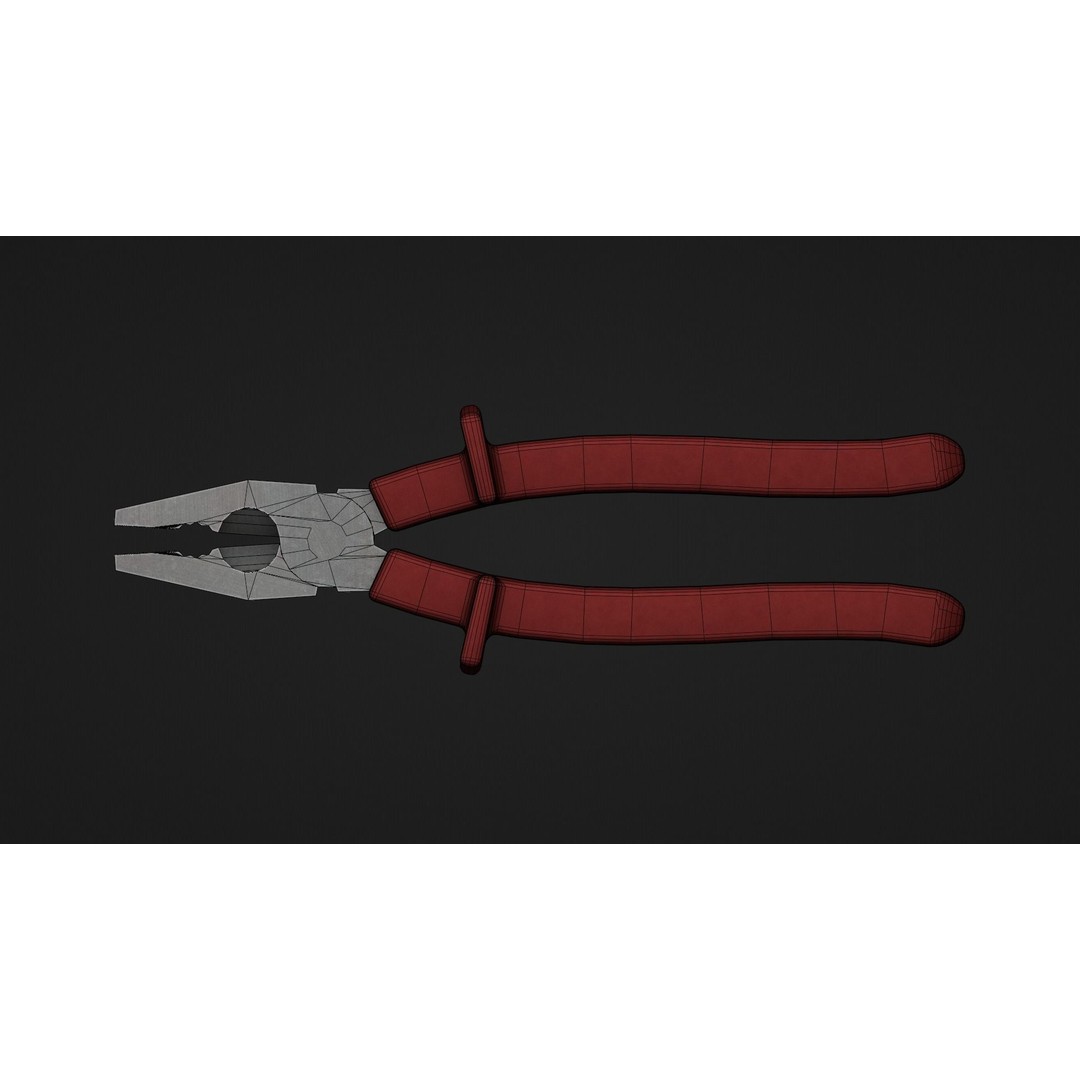 Pliers 3D Model – Low Poly Industrial Tool Asset, FBX, OBJ