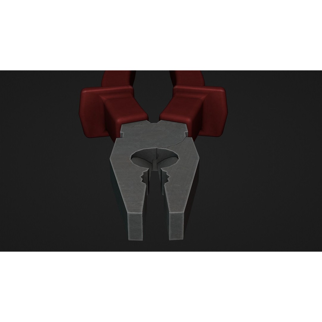 Pliers 3D Model – Low Poly Industrial Tool Asset, FBX, OBJ - View 10
