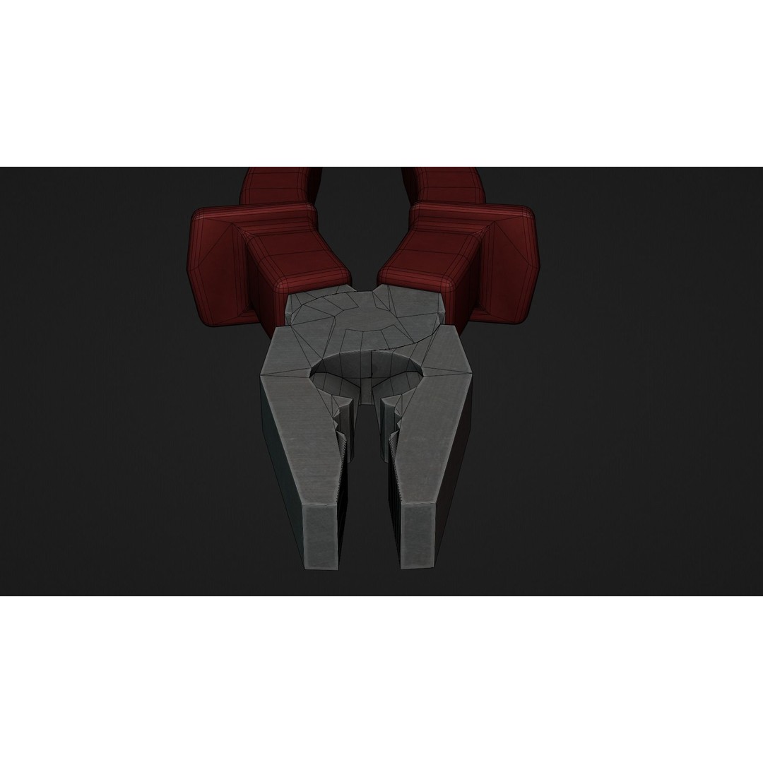 Pliers 3D Model – Low Poly Industrial Tool Asset, FBX, OBJ - View 11