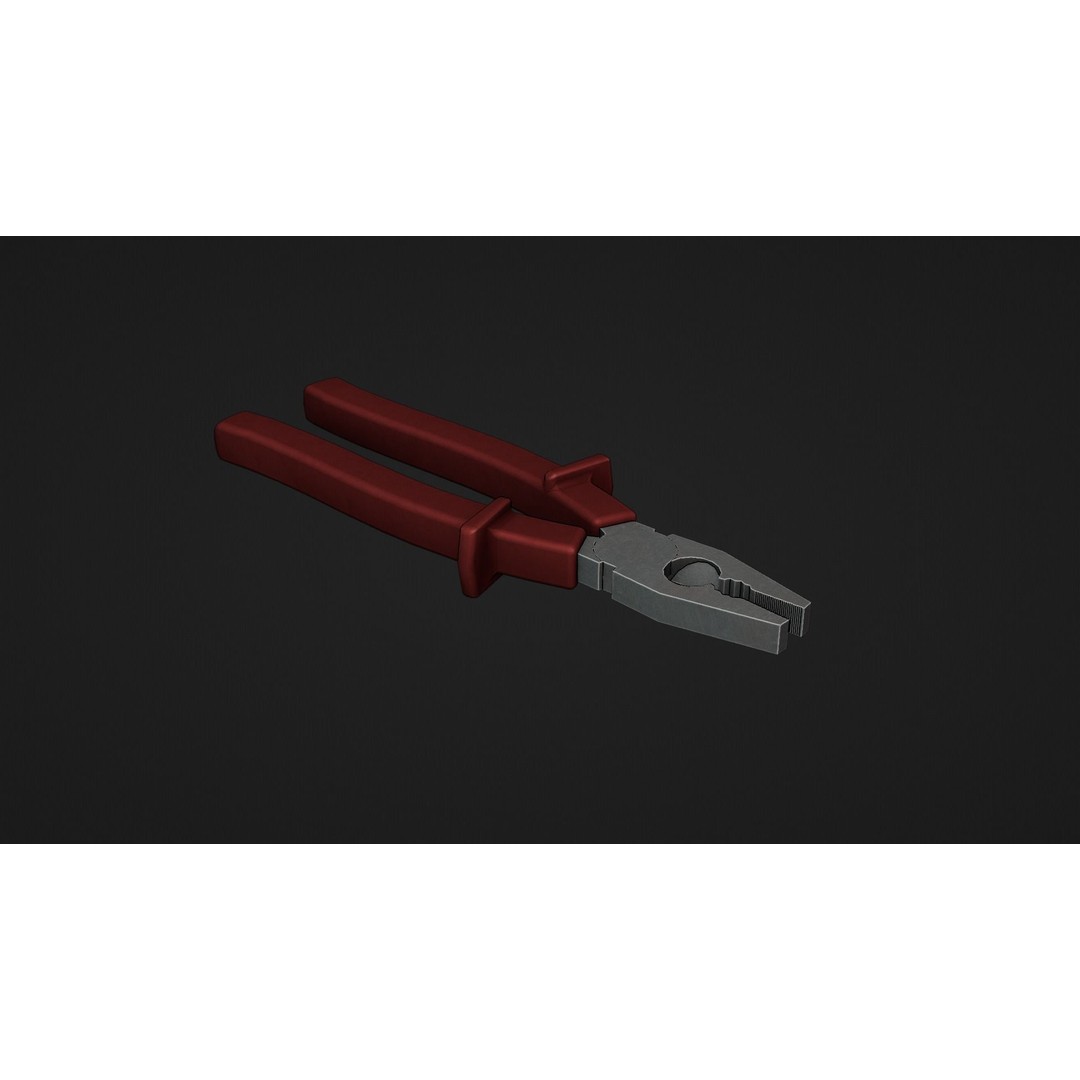 Pliers 3D Model – Low Poly Industrial Tool Asset, FBX, OBJ - View 14