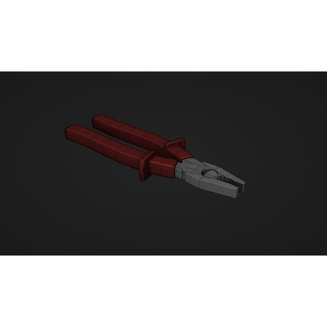 Pliers 3D Model – Low Poly Industrial Tool Asset, FBX, OBJ - View 15