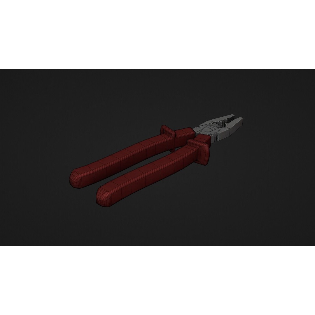 Pliers 3D Model – Low Poly Industrial Tool Asset, FBX, OBJ - View 17