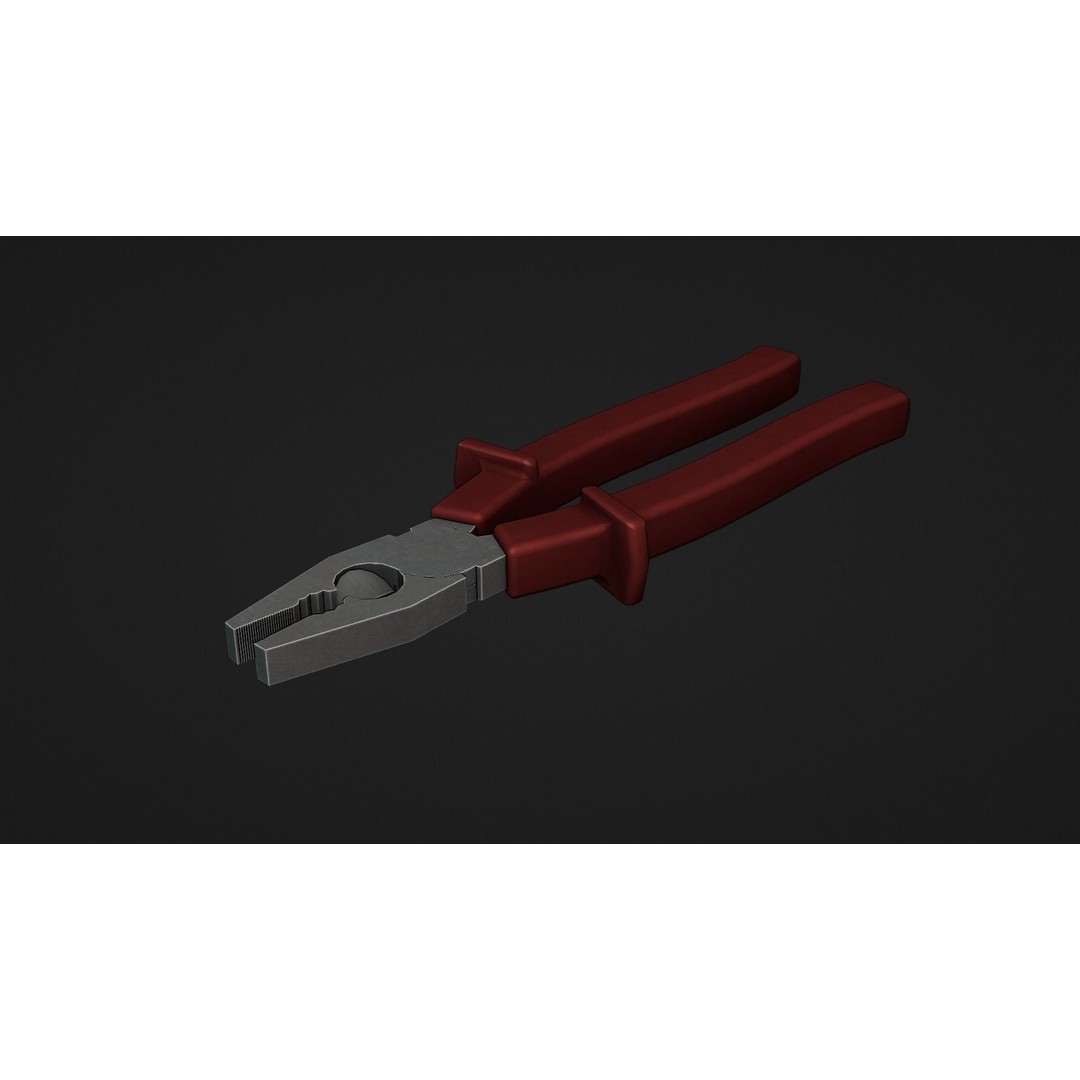 Pliers 3D Model – Low Poly Industrial Tool Asset, FBX, OBJ - View 20