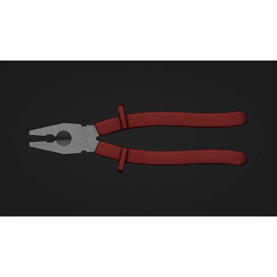 Pliers 3D Model – Low Poly Industrial Tool Asset, FBX, OBJ - View 24