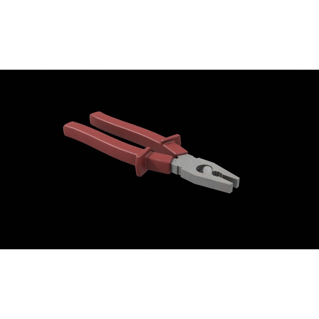 Pliers 3D Model – Low Poly Industrial Tool Asset, FBX, OBJ - View 3