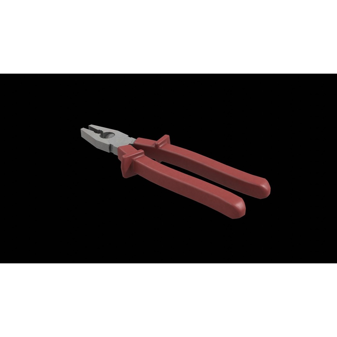 Pliers 3D Model – Low Poly Industrial Tool Asset, FBX, OBJ - View 4