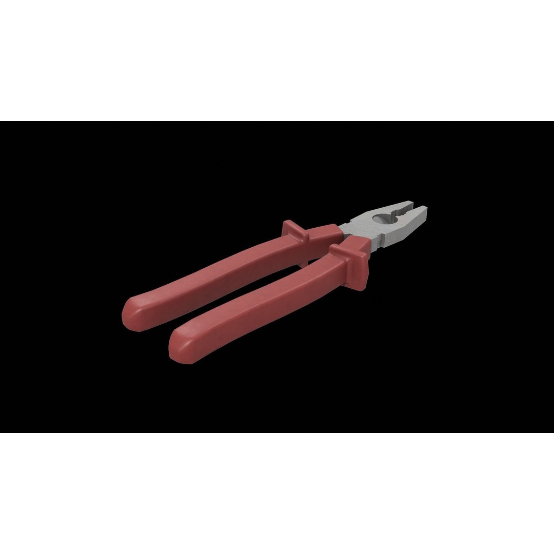 Pliers 3D Model – Low Poly Industrial Tool Asset, FBX, OBJ - View 5
