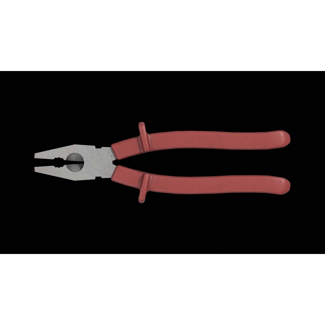 Pliers 3D Model – Low Poly Industrial Tool Asset, FBX, OBJ - View 8