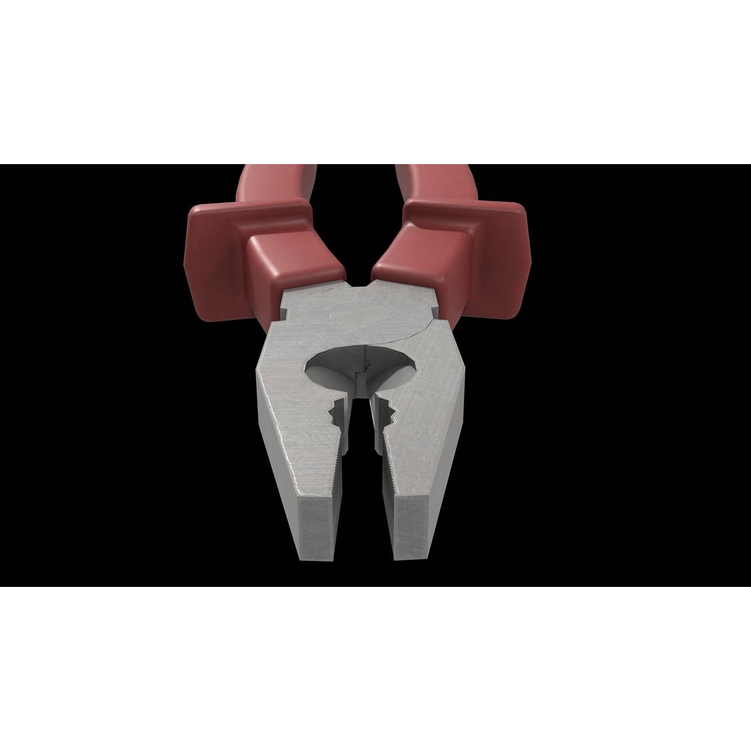 Pliers 3D Model – Low Poly Industrial Tool Asset, FBX, OBJ - View 9