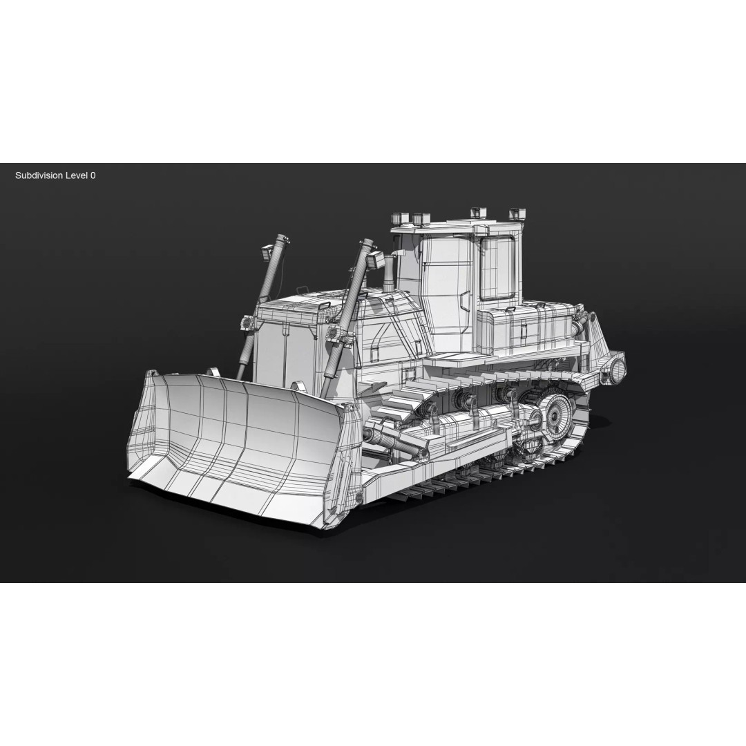 Modern Bulldozer 3D Model – PBR Industrial Machine, FBX - View 10